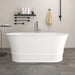 67" X 32" Stone Resin Oval Shape Freestanding Bathtub, with Pure White Overflow and Pop Up Drain VA6919-L - HomeBeyond