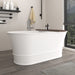 67" X 32" Stone Resin Oval Shape Freestanding Bathtub, with Pure White Overflow and Pop Up Drain VA6919-L - HomeBeyond