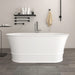 67" X 32" Stone Resin Oval Shape Freestanding Bathtub, with Pure White Overflow and Pop Up Drain VA6919-L - HomeBeyond