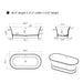 67" X 32" Stone Resin Oval Shape Freestanding Bathtub, with Pure White Overflow and Pop Up Drain VA6919-L - HomeBeyond