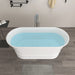 67" X 32" Stone Resin Oval Shape Freestanding Bathtub, with Pure White Overflow and Pop Up Drain VA6919-L - HomeBeyond