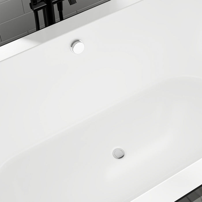 68" or 59" Freestanding Black/White Acrylic Bathtub - HomeBeyond