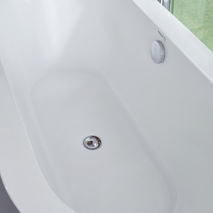 68" or 59" Freestanding Black/White Acrylic Bathtub - HomeBeyond