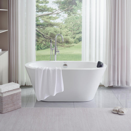 68" or 59" Freestanding Black/White Acrylic Bathtub - HomeBeyond