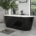 68" or 59" Freestanding Black/White Acrylic Bathtub - HomeBeyond