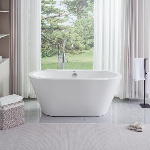 68" or 59" Freestanding Black/White Acrylic Bathtub - HomeBeyond