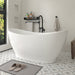 68" x 30" Modern Freestanding Acrylic Soaking Bathtub White Ergonomic Deep Soaker Tub Chrome Drain VA6513 - HomeBeyond