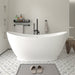 68" x 30" Modern Freestanding Acrylic Soaking Bathtub White Ergonomic Deep Soaker Tub Chrome Drain VA6513 - HomeBeyond