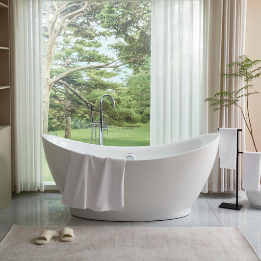 68" x 30" Modern Freestanding Acrylic Soaking Tub-VA6513 - HomeBeyond