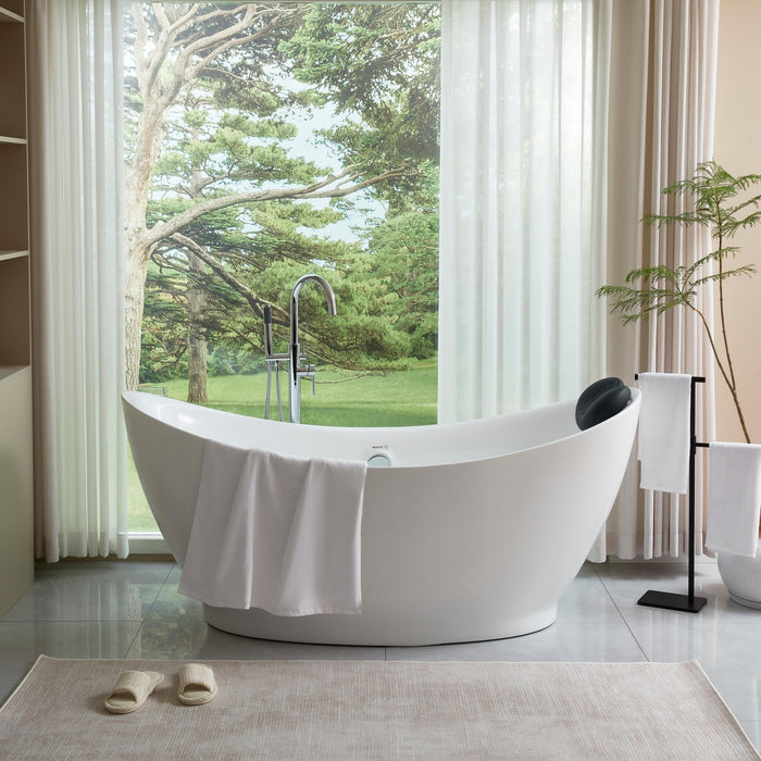 68" x 30" Modern Freestanding Acrylic Soaking Tub-VA6513 - HomeBeyond