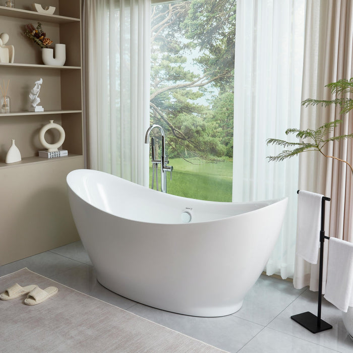 68" x 30" Modern Freestanding Acrylic Soaking Tub-VA6513 - HomeBeyond