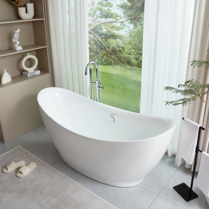 68" x 30" Modern Freestanding Acrylic Soaking Tub-VA6513 - HomeBeyond