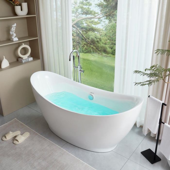 68" x 30" Modern Freestanding Acrylic Soaking Tub-VA6513 - HomeBeyond
