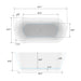 68" x 32" Modern Freestanding Acrylic Soaking Bathtub Black and White Soaker Tub Chrome Drain VA6812-L - HomeBeyond