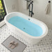68" x 32" Modern Freestanding Acrylic Soaking Bathtub Black and White Soaker Tub Chrome Drain VA6812-L - HomeBeyond