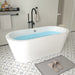 68" x 32" Modern Freestanding Acrylic Soaking Bathtub Black and White Soaker Tub Chrome Drain VA6812-L - HomeBeyond