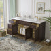 69" Oak Bathroom Vanity Cabinet without Top - 4 Drawers & 3 Doors - HomeBeyond