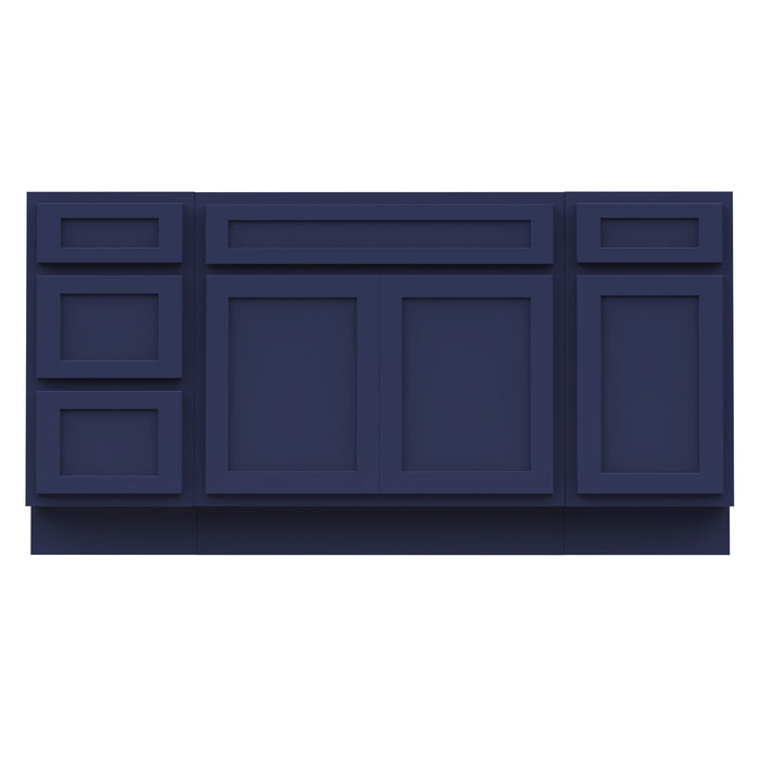 69" Oak Bathroom Vanity Cabinet without Top - 4 Drawers & 3 Doors - HomeBeyond