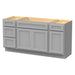 69" Oak Bathroom Vanity Cabinet without Top - 4 Drawers & 3 Doors - HomeBeyond