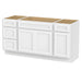 69" Oak Bathroom Vanity Cabinet without Top - 4 Drawers & 3 Doors - HomeBeyond