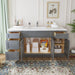 69" Oak Bathroom Vanity Cabinet without Top - 4 Drawers & 3 Doors - HomeBeyond