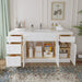 69" Oak Bathroom Vanity Cabinet without Top - 4 Drawers & 3 Doors - HomeBeyond