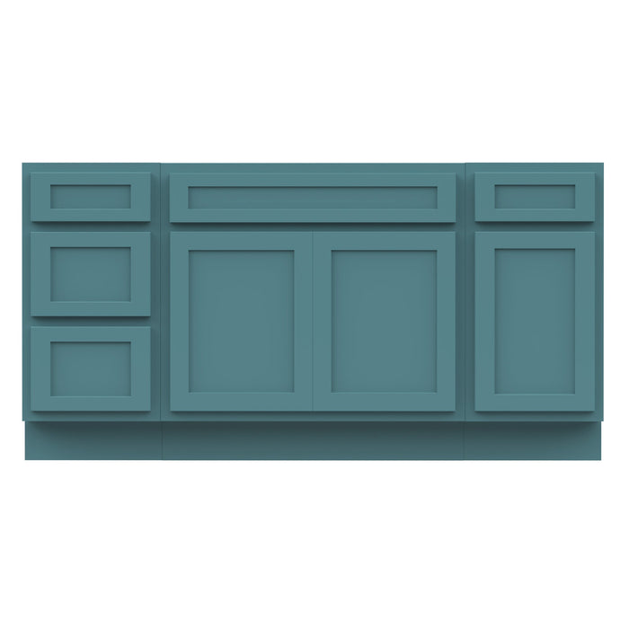 69" Oak Bathroom Vanity Cabinet without Top - 4 Drawers & 3 Doors - HomeBeyond