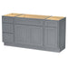 69" Oak Bathroom Vanity Cabinet without Top - 4 Drawers & 3 Doors - HomeBeyond