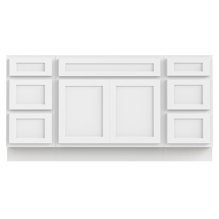 69" Oak Bathroom Vanity Cabinet without Top - 6 Drawers & 2 Doors - HomeBeyond