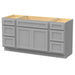 69" Oak Bathroom Vanity Cabinet without Top - 6 Drawers & 2 Doors - HomeBeyond