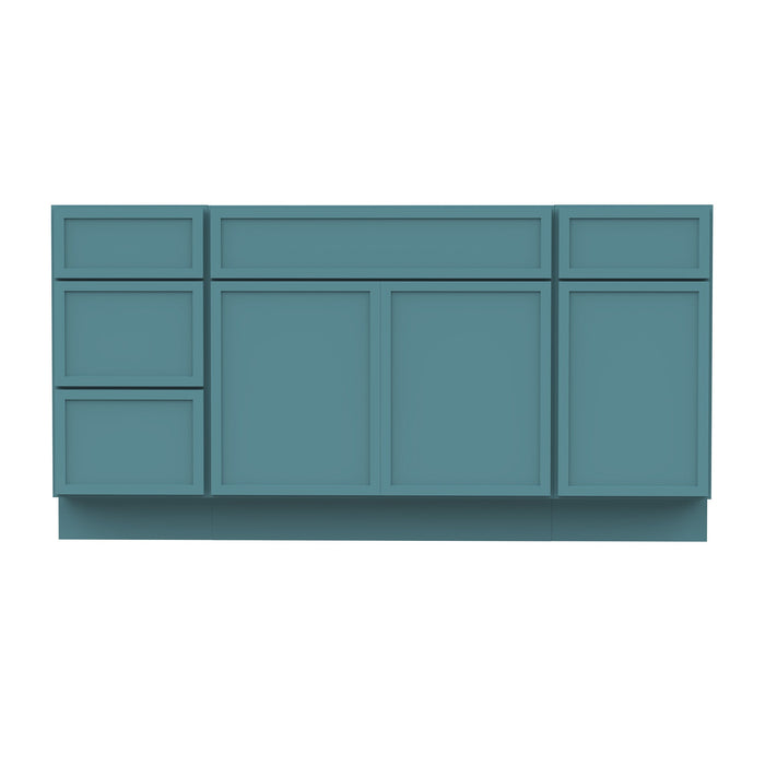 69" Plywood Bathroom Vanity Cabinet without Top - 4 Drawers & 3 Doors - HomeBeyond