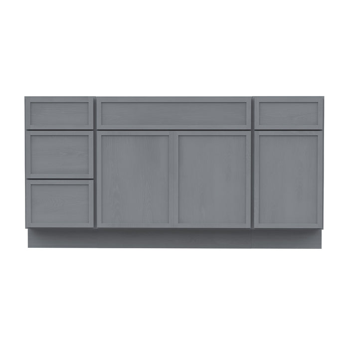 69" Plywood Bathroom Vanity Cabinet without Top - 4 Drawers & 3 Doors - HomeBeyond