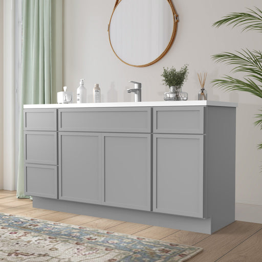 69" Plywood Bathroom Vanity Cabinet without Top - 4 Drawers & 3 Doors - HomeBeyond