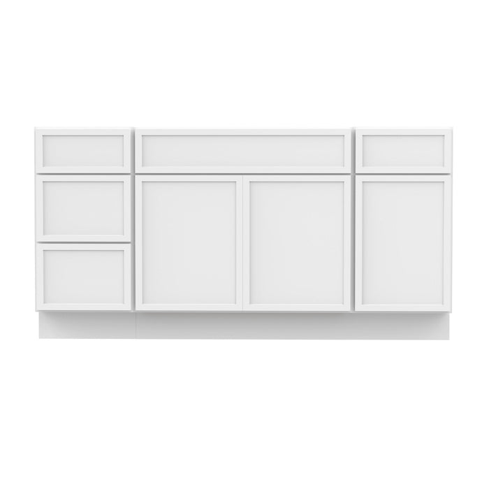 69" Plywood Bathroom Vanity Cabinet without Top - 4 Drawers & 3 Doors - HomeBeyond
