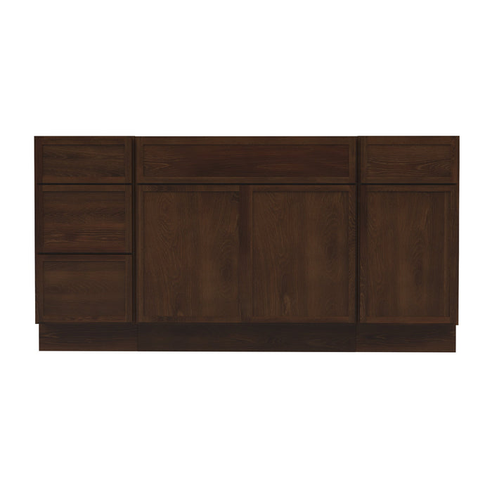 69" Plywood Bathroom Vanity Cabinet without Top - 4 Drawers & 3 Doors - HomeBeyond