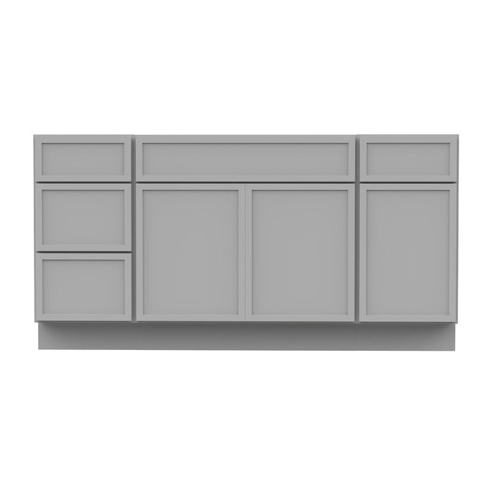 69" Plywood Bathroom Vanity Cabinet without Top - 4 Drawers & 3 Doors - HomeBeyond