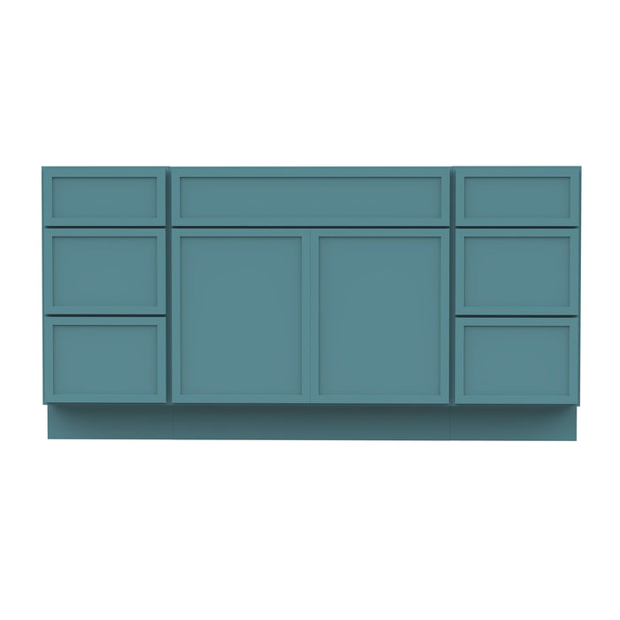 69" Plywood Bathroom Vanity Cabinet without Top - 6 Drawers & 2 Doors - HomeBeyond