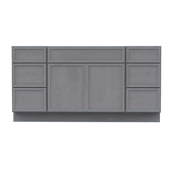 69" Plywood Bathroom Vanity Cabinet without Top - 6 Drawers & 2 Doors - HomeBeyond