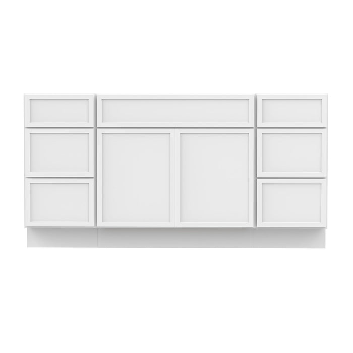 69" Plywood Bathroom Vanity Cabinet without Top - 6 Drawers & 2 Doors - HomeBeyond
