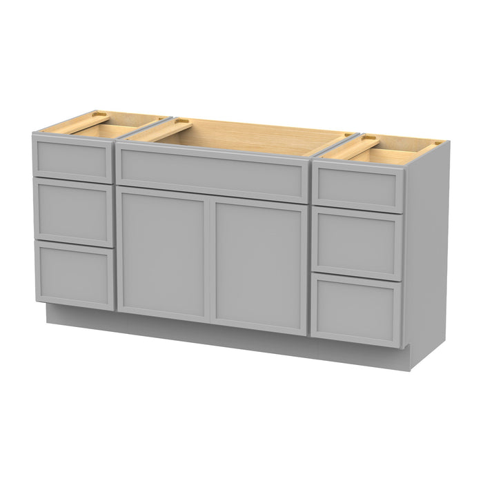 69" Plywood Bathroom Vanity Cabinet without Top - 6 Drawers & 2 Doors - HomeBeyond