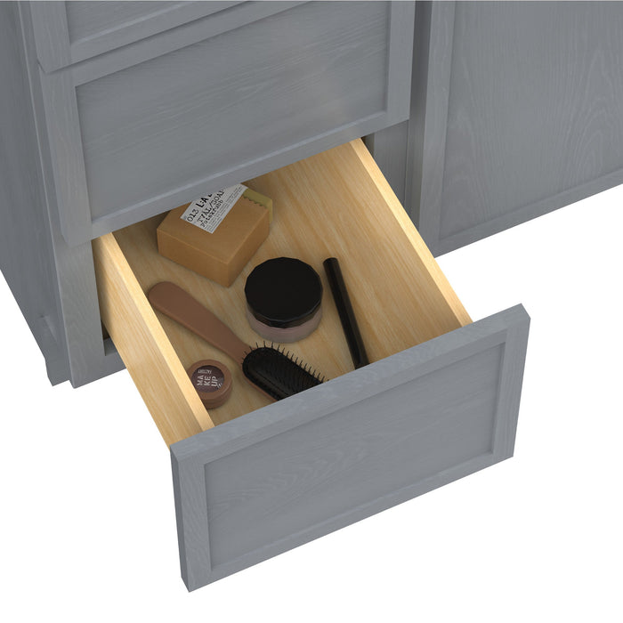 69" Plywood Bathroom Vanity Cabinet without Top - 6 Drawers & 2 Doors - HomeBeyond