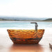 69” x 30” Oval Shaped Stone Resin Freestanding Bathtub, with Polished Chrome Pop Up Drain - HomeBeyond