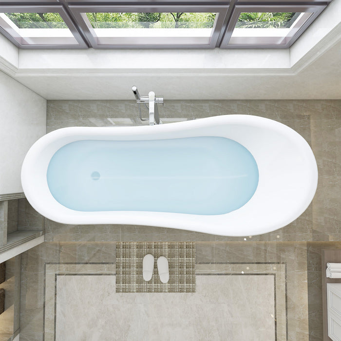 69"x30" Modern Freestanding Acrylic Soaking Tub - HomeBeyond