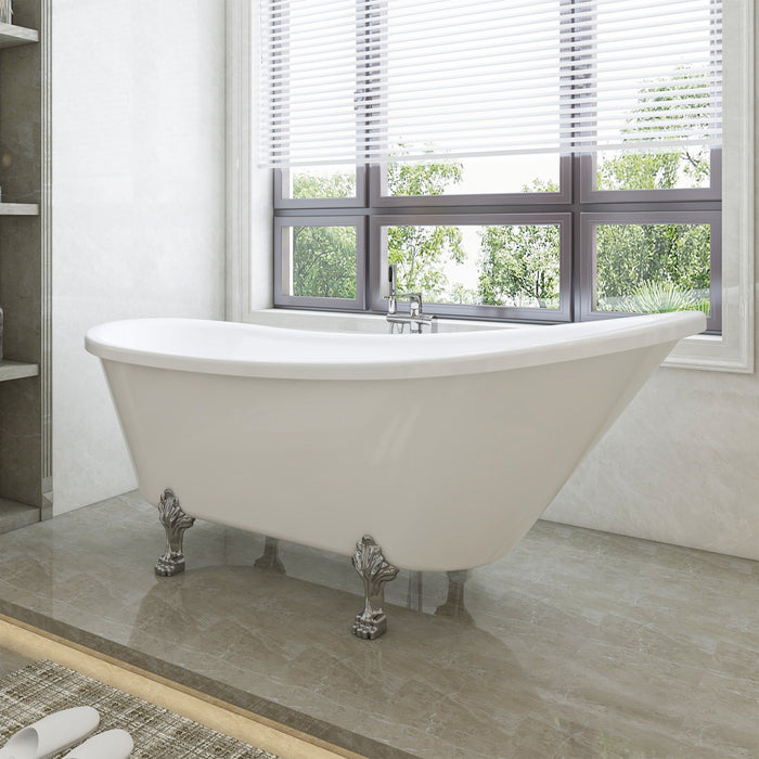 69"x30" Modern Freestanding Acrylic Soaking Tub - HomeBeyond