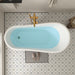 70" x 32" Modern Freestanding Acrylic Clawfoot Soaking Bathtub in Red Ergonomic Deep Soaker Tub with Pop-up Drain VA6311-RL - HomeBeyond