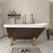70" x 32" Modern Freestanding Acrylic Clawfoot Soaking Bathtub in Red Ergonomic Deep Soaker Tub with Pop-up Drain VA6311-RL - HomeBeyond
