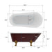 70" x 32" Modern Freestanding Acrylic Clawfoot Soaking Bathtub in Red Ergonomic Deep Soaker Tub with Pop-up Drain VA6311-RL - HomeBeyond