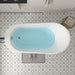 70" x 34" Modern Freestanding Acrylic Soaking Bathtub Glossy White Large Soaker Tub Chrome Drain VA6839 - HomeBeyond