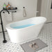 70" x 34" Modern Freestanding Acrylic Soaking Bathtub Glossy White Large Soaker Tub Chrome Drain VA6839 - HomeBeyond