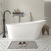 70" x 34" Modern Freestanding Acrylic Soaking Bathtub Glossy White Large Soaker Tub Chrome Drain VA6839 - HomeBeyond